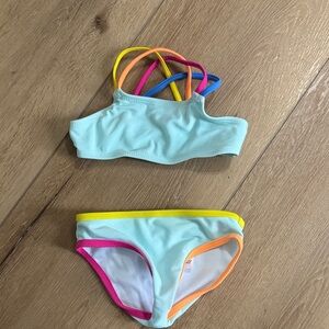 Wonder Nation Kids Bikini Set with Multicolor Straps